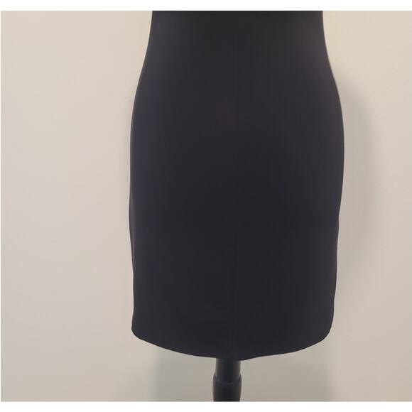 VTG 80s City Triangles Black Halter Mini Dress S/M Criss Cross Back USA GOTH GUC - Picture 6 of 11